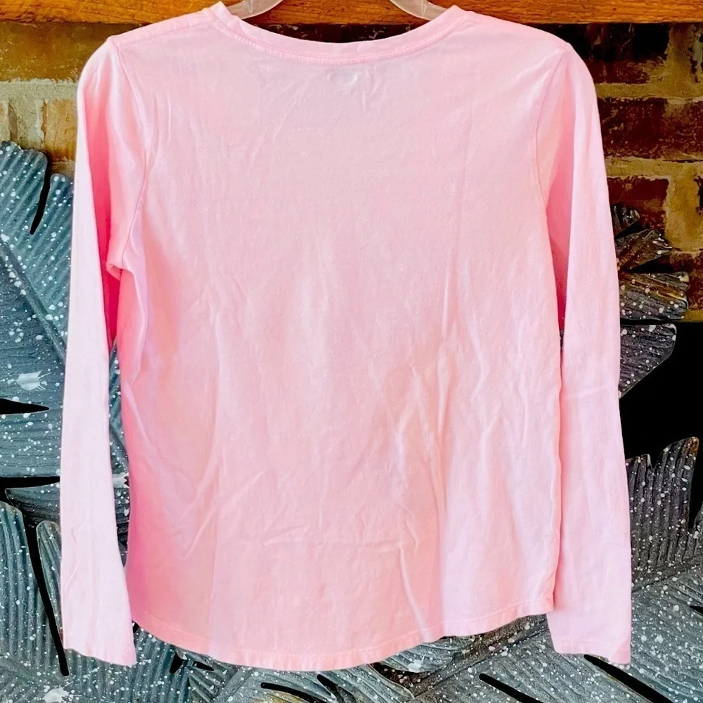 Old Navy Size XL (14) Girls “Oh Snap” High 5 Gingerbread Pink Long Sleeve Tee